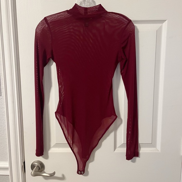 Forever 21 Tops - Mesh see through burgundy body suit